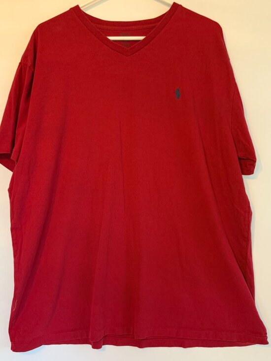 Ralph Lauren Polo Golf Other - Polo Ralph Lauren Men's Red V-Neck T-Shirt Pony Logo Short Sleeve Size XXL